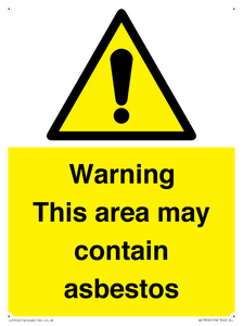 Warning This area may contain asbestos